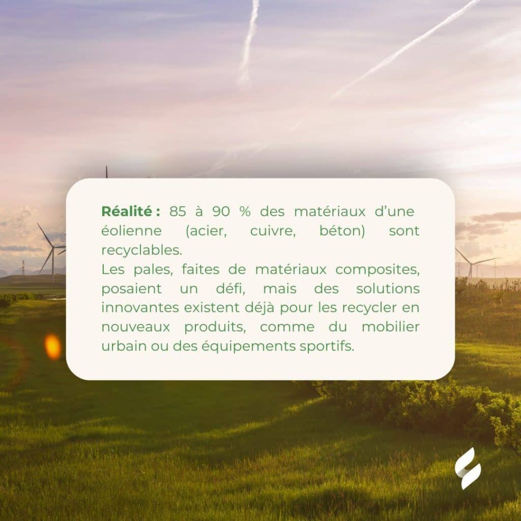 Les éoliennes ne se recyclent pas Faux ! 🚫85 à 90 % des matériaux sont recyclables, et les pal (1)
