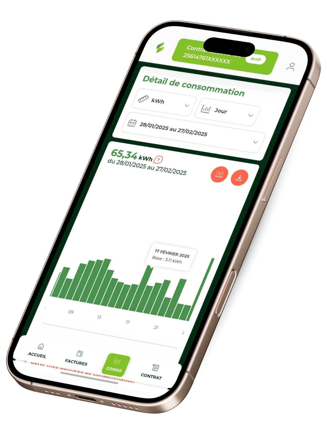 App mobile - suivez votre conso