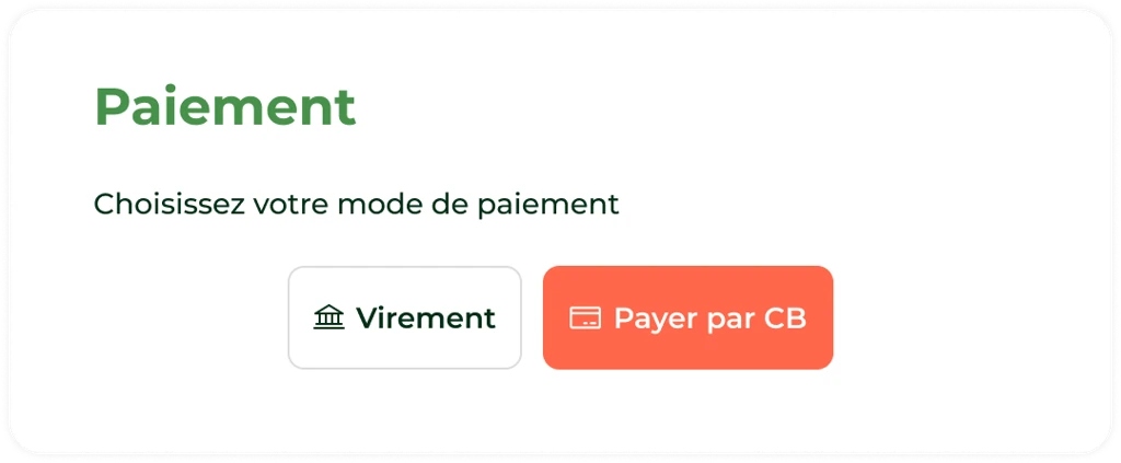 Choix du mode de paiement