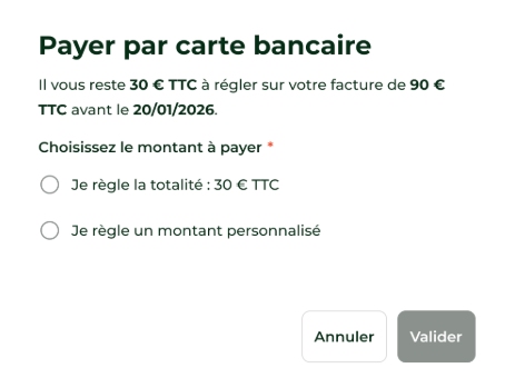 Payer par carte bancaire