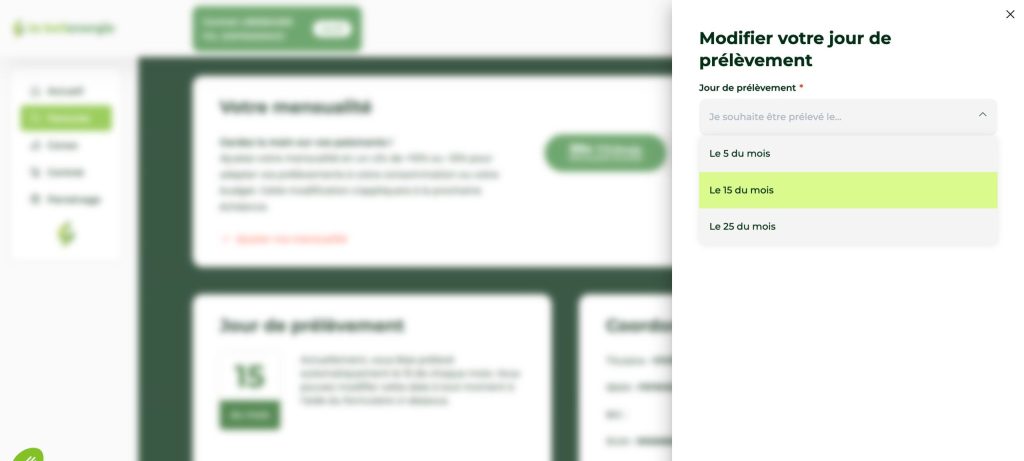 Modifier la date de facturation la bellenergie