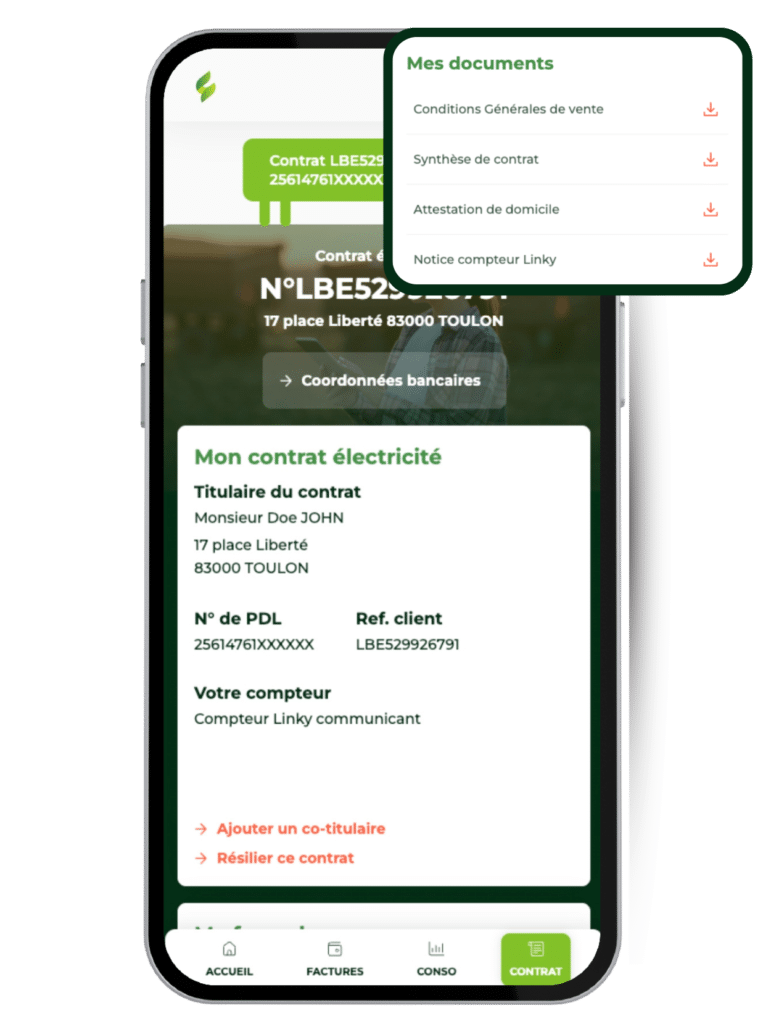 App mobile - gérez votre contrat